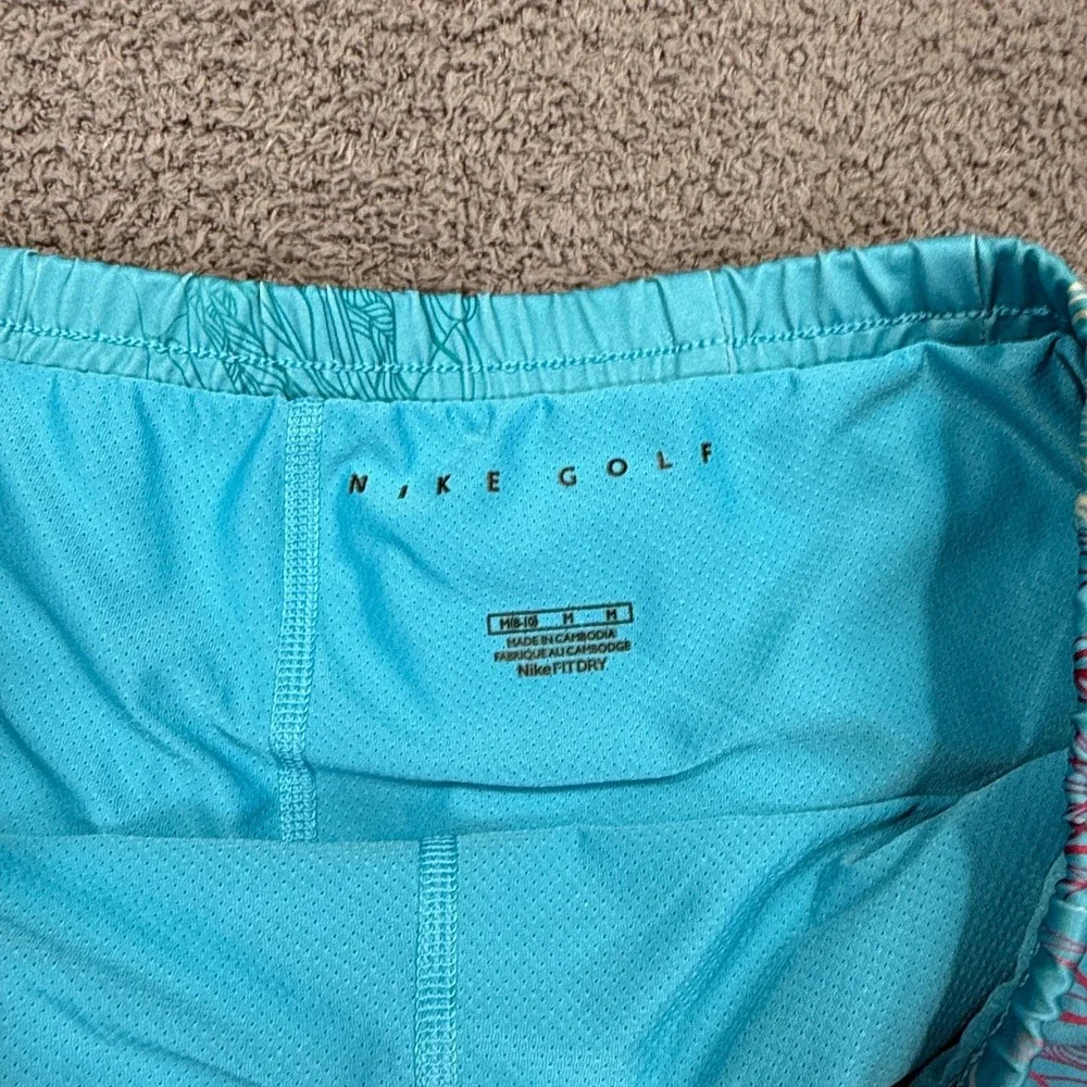 Nike Golf Skort Womens Medium Blue Abstract Print FIT DRY Pockets Skirt Preppy